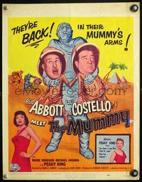 4s019 ABBOTT & COSTELLO MEET THE MUMMY WC '55 Bud & Lou are back in their mummy's arms!