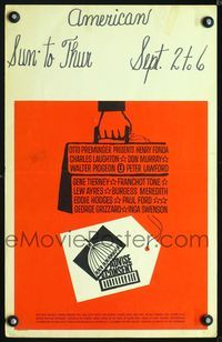 4s022 ADVISE & CONSENT WC '62 Otto Preminger, classic Saul Bass Washington Capitol artwork!