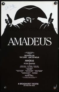 4s031 AMADEUS stage play WC 1980 Van Nutt art, Ian McKellen as Salieri, Tim Curry in title role!