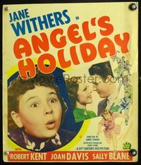 4s033 ANGEL'S HOLIDAY WC '37 close up of surprised Jane Withers + Robert Kent & Sally Blane!