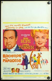 4s036 BACHELOR IN PARADISE WC '61 world's greatest lover Bob Hope romances sexy Lana Turner!