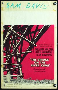 4s060 BRIDGE ON THE RIVER KWAI pre-Awards WC '58 William Holden, Alec Guinness, David Lean classic!