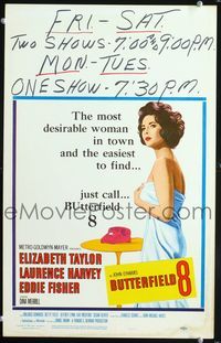 4s063 BUTTERFIELD 8 WC '60 callgirl Elizabeth Taylor is the most desirable and easiest to find!