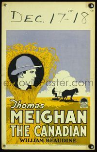 4s064 CANADIAN WC '26 close up art of farmer Thomas Meighan & plowing fields with horse!