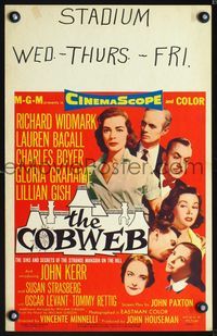 4s073 COBWEB WC '55 Richard Widmark, Lauren Bacall, Charles Boyer, Gloria Grahame, Lillian Gish