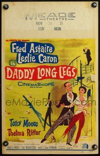 4s082 DADDY LONG LEGS WC '55 wonderful art of Fred Astaire & Leslie Caron dancing!