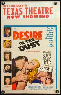 4s087 DESIRE IN THE DUST WC '60 only the hot sun was witness to Martha Hyer's shameless sin!