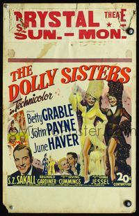 4s094 DOLLY SISTERS WC '45 sexy entertainers Betty Grable & June Haver in really wild outfits!