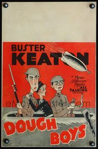 4s095 DOUGHBOYS WC '30 Eaton art of soldier Buster Keaton, Sally Eilers & Ukulele Ike in foxhole!