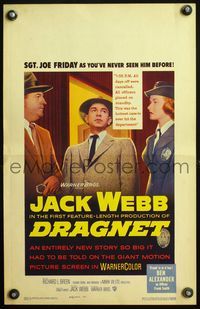 4s097 DRAGNET WC '54 Jack Webb as detective Joe Friday as you've never seen him before!