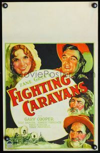 4s110 FIGHTING CARAVANS WC '31 Zane Grey, cool art of Gary Cooper, Lily Damita & top stars!