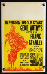 4s116 FRANK STANLEY IN PERSON WC '30s Gene Autry's pal in peron on stage, cool cowboy art!