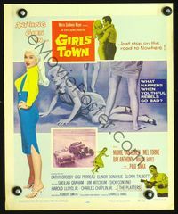 4s127 GIRLS TOWN WC '59 sexy bad youthful rebel Mamie Van Doren, first Paul Anka, who is shown!