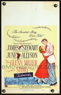 4s128 GLENN MILLER STORY WC R60 James Stewart in the title role holds June Allyson!