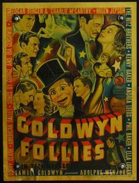 4s130 GOLDWYN FOLLIES WC '38 cool cast montage art including Edgar Bergen & Charlie McCarthy!