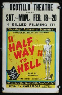 4s140 HALFWAY TO HELL WC '54 anti-fascist documentary luridly promoted by Kroger Babb!