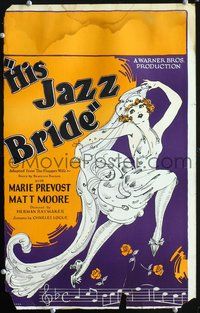 4s151 HIS JAZZ BRIDE WC '26 sexy musical art of flapper Marie Prevost in skimpy wedding gown!