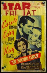 4s167 IN NAME ONLY WC '39 close up of beautiful Carole Lombard & Cary Grant + pretty Kay Francis!