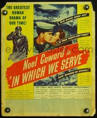 4s169 IN WHICH WE SERVE WC '43 directed by Noel Coward & David Lean, English World War II epic!