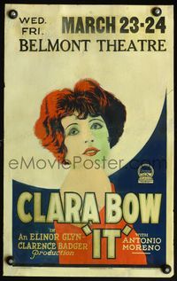 4s172 IT WC '27 great art of bare-shouldered red-haired sexy Clara Bow, who is filled with IT!