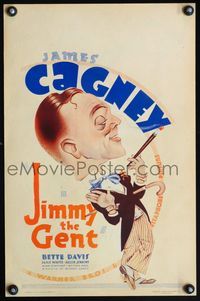 4s177 JIMMY THE GENT WC '34 cool illustration art of dapper James Cagney with cigarette holder!