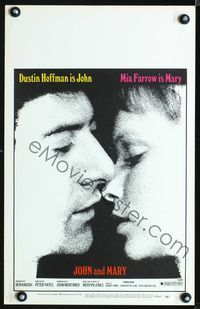 4s179 JOHN & MARY WC '69 super close image of Dustin Hoffman about to kiss Mia Farrow!