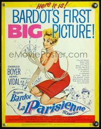 4s191 LA PARISIENNE WC '58 you've never seen sexy Brigitte Bardot like this, in boudoirs & biknis!