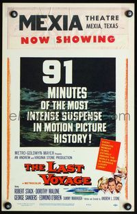 4s199 LAST VOYAGE WC '60 91 minutes of the most intense suspense in motion picture history!