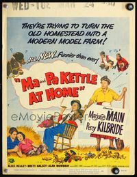 4s213 MA & PA KETTLE AT HOME WC '54 Marjorie Main & Percy Kilbride try modern farming!