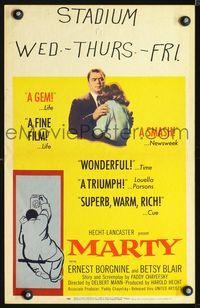 4s221 MARTY WC '55 directed by Delbert Mann, Ernest Borgnine, written by Paddy Chayefsky!