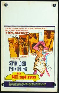 4s228 MILLIONAIRESS WC '60 beautiful Sophia Loren is the richest girl in the world, Peter Sellers