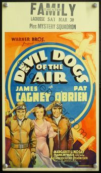 4s003 DEVIL DOGS OF THE AIR mini WC '35 great art of pilots James Cagney & Pat O'Brien saluting!