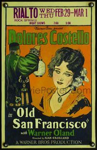 4s253 OLD SAN FRANCISCO WC '27 great art of Warner Oland standing by pretty Dolores Costello!