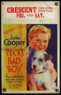 4s271 PECK'S BAD BOY WC '34 wonderful image Jackie Cooper and his Terrier dog partner in mischief!