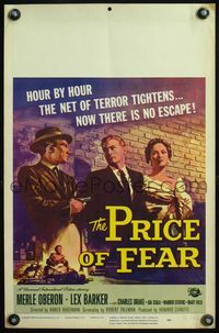 4s277 PRICE OF FEAR WC '56 the net of terror tightens on Merle Oberon, now there's no escape!