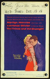 4s278 PRINCE & THE SHOWGIRL WC '57 Laurence Olivier nuzzles super sexy Marilyn Monroe!