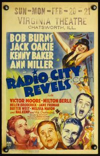 4s284 RADIO CITY REVELS WC '38 art of Bob Burns, Jack Oakie, Kenny Baker & sexy Ann Miller by Bela!