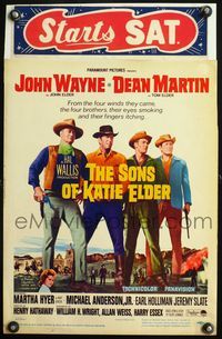 4s327 SONS OF KATIE ELDER WC '65 great line up of John Wayne, Dean Martin & others + Martha Hyer!