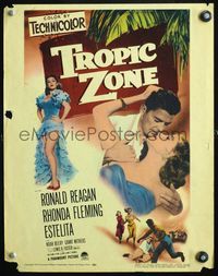4s375 TROPIC ZONE WC '53 great art of Ronald Reagan romancing Rhonda Fleming, plus sexy Estelita!