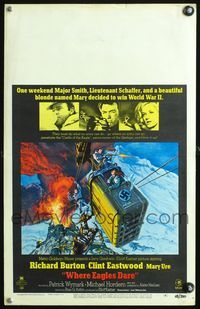 4s392 WHERE EAGLES DARE WC '68 Clint Eastwood, Richard Burton, Mary Ure, art by Frank McCarthy!