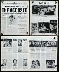 4t017 ACCUSED pressbook '49 great super close art of terrified sexy Loretta Young!