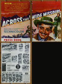 4t020 ACROSS THE WIDE MISSOURI pressbook '51 art of smiling Clark Gable & sexy Maria Elena Marques!