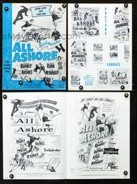 4t042 ALL ASHORE pressbook '52 Mickey Rooney, Peggy Ryan, Navy musical!