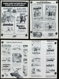 4t060 ARISTOCATS/SONG OF THE SOUTH pressbook '73 Disney cartoon musical double-bill!