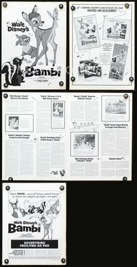 4t076 BAMBI pressbook R75 Walt Disney cartoon deer classic, great image of forest animals!