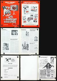4t079 BAREFOOT EXECUTIVE pressbook '71 Disney, Kurt Russell, art of wacky chimp watching TV!