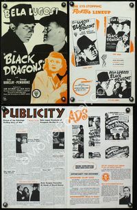 4t124 BLACK DRAGONS pressbook R49 Clayton Moore, Bela Lugosi sci-fi horror!