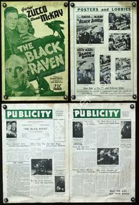 4t127 BLACK RAVEN pressbook '43 art of George Zucco, Wanda McKay & Robert Livingston bird on sign!