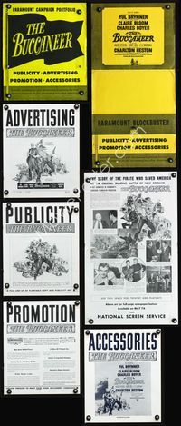 4t168 BUCCANEER pressbook '58 Yul Brynner, Charlton Heston, directed by Anthony Quinn!