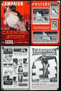 4t186 CARNIVAL STORY pressbook '54 sexy Anne Baxter held by Steve Cochran who she loves real bad!